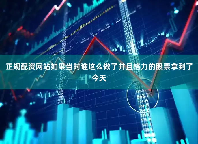 正规配资网站如果当时谁这么做了并且格力的股票拿到了今天